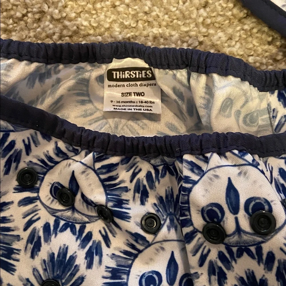 Thirsties size 2 cloth diaper covers. Owl faces. 18-40lbs.